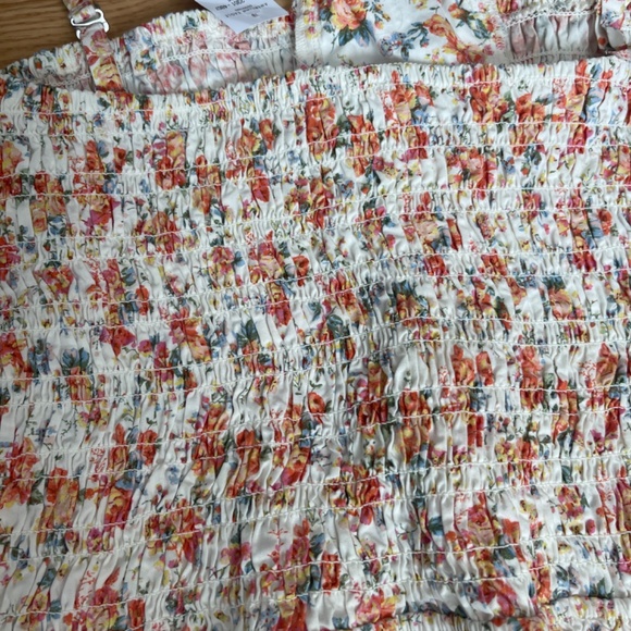 NWT American Eagle Floral Smocked Cropped Corset Top Size Large - Picture 5 of 5